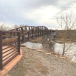 Pearson Park pedestrian bridge over the river