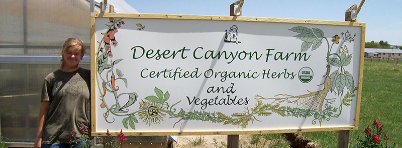 Desert Canyon Farm welcome sign