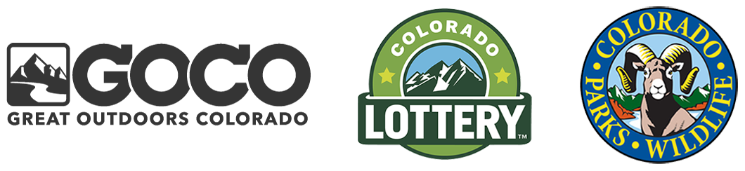 Great Outdoors Colorado, Colorado Lottery, and Colorado Parks and Wildlife logo